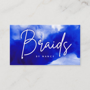 Royal Blue Braids Smoke & Neon Business Card Visitenkarte