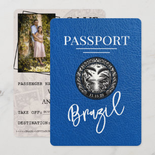 Royal Blue Brasilien Reisepass Save The Date