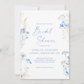 Royal Blue Brautparty Blue Garden Blume Einladung (Vorderseite)