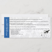 Royal Blue Brazil Wedding Boarding Pass Einladung (Rückseite)