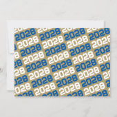 Royal Blue & Bronze3 Foto Abschluss Einladung (Rückseite)