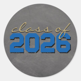 Royal Blue & Bronze Chalkboard Abschluss Stickers