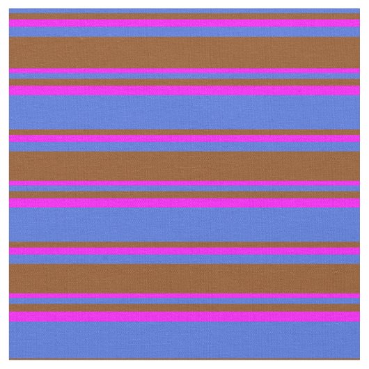 Royal Blue, Brown und Fuchsia farbiges Muster Stoff (Nahaufnahme)