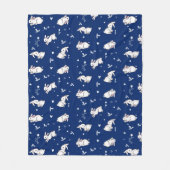 Royal Blue Bunny Gemustert Fleece Blanket (Vorderseite)