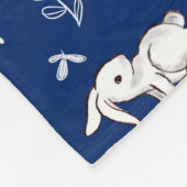Royal Blue Bunny Gemustert Fleece Blanket (Ecke)