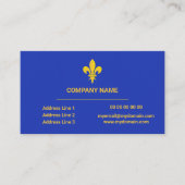 Royal Blue Business Card mit Gold Lilie Visitenkarte (Vorderseite)