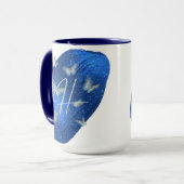 Royal Blue Butterfells Initials Letter H Monogram Tasse (Vorderseite Links)