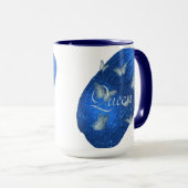 Royal Blue Butterfells Initials Letter Q Monogram Tasse (VorderseiteRechts)