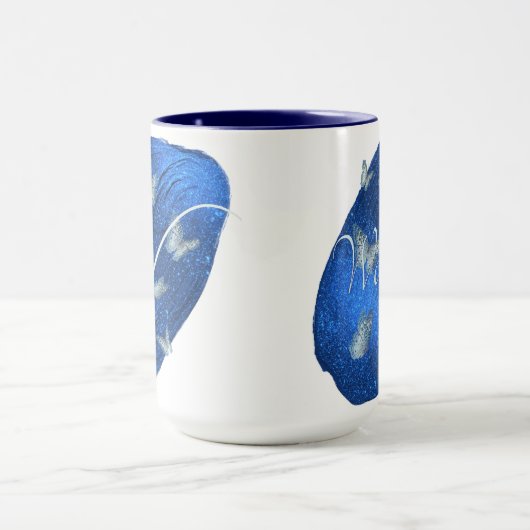 Royal Blue Butterfells Initials Letter W Monogram Tasse (Zentrum)