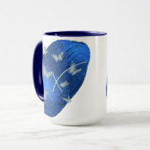 Royal Blue Butterfells Initials Letter X Monogram Tasse (Vorderseite Links)
