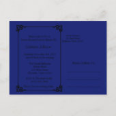 Royal Blue Butterfly Gown 16 . Geburtstag Einladun Einladungspostkarte (Rückseite)