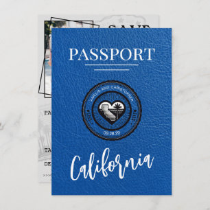 Royal Blue California Passport Save the Date