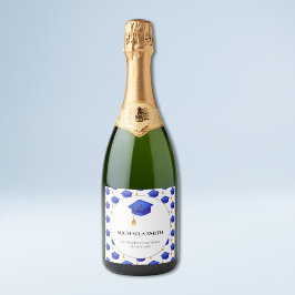 Royal Blue Cap Abschluss Schaumweinetikett