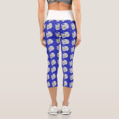 Royal Blue Capris mit White Orchids (Rückseite)