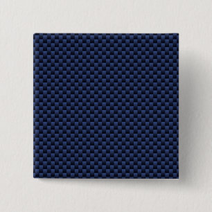 Royal Blue Carbon Fibre Style Weave Print Button