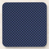 Royal Blue Carbon Fibre Style Weave Print Getränkeuntersetzer (Vorderseite)