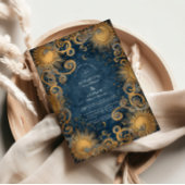 Royal Blue Celestial Wedding Einladung