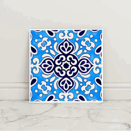 Royal Blue Ceramic Classic Geometric Mosaic  Fliese