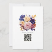 Royal Blue, Champagne, Cream Rose & Mauve Wedding Einladung (Rückseite)
