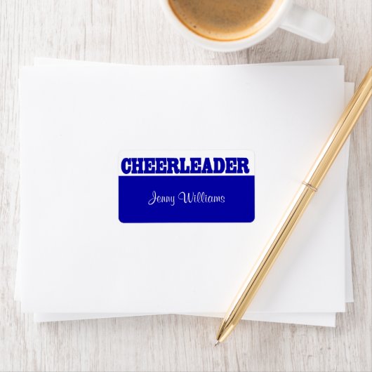 Royal Blue Cheerleader Name Stickers Adressaufkleber (Insitu)