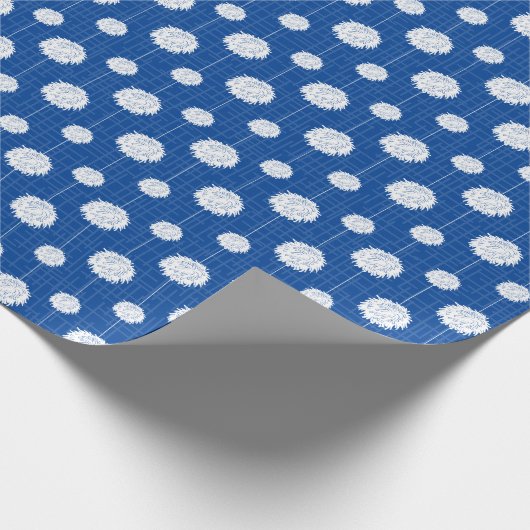 Royal Blue Cheerleader Pom Pom Pattern Geschenkpapier (Ecke)