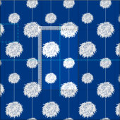 Royal Blue Cheerleader Pom Pom Pattern Stoff (Kachel)