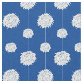 Royal Blue Cheerleader Pom Pom Pattern Stoff