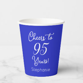 Royal Blue Cheers 95 Years 95 th Birthday Pappbecher