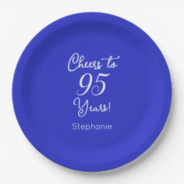 Royal Blue Cheers 95 Years 95 th Birthday Pappteller
