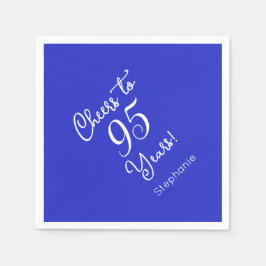 Royal Blue Cheers 95 Years 95 th Birthday Party Serviette