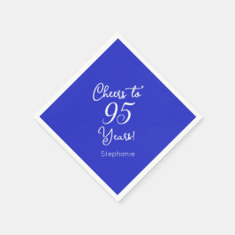 Royal Blue Cheers 95 Years 95 th Birthday Party Serviette
