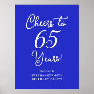 Royal Blue Cheers bis 65 Jahre 65. Geburtstag Poster