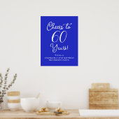Royal Blue Cheers to 60 Years Retirement Willkomme Poster (Küche)