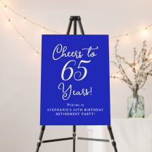 Royal Blue Cheers to 65 Years Retirement Willkomme