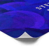 Royal Blue Cheers to 75 Years Birthday Party Poster (Ecke)