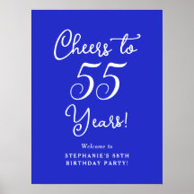 Royal Blue Cheers zu 55 Jahren Geburtstag Willkomm