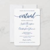 Royal Blue Chic Custom VIRTUAL Wedding Einladung (Vorderseite)