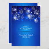 Royal Blue Christmas Card Feiertagskarte (Vorne/Hinten)