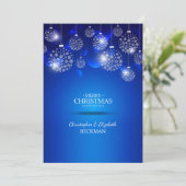 Royal Blue Christmas Card Feiertagskarte (Stehend Vorderseite)