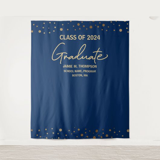 Royal Blue Class 2024 Abschluss Wandteppich (Vorderseite)