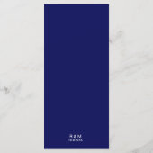 Royal Blue Classic Elegante Wedding Menükarte (Rückseite)