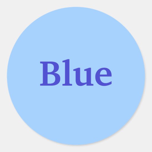 Royal Blue Color Word on Light Blue Stickers (Vorderseite)