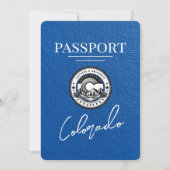 Royal Blue Colorado Passport Save the Date (Vorderseite)