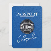 Royal Blue Colorado Passport Wedding Einladung (Rückseite)