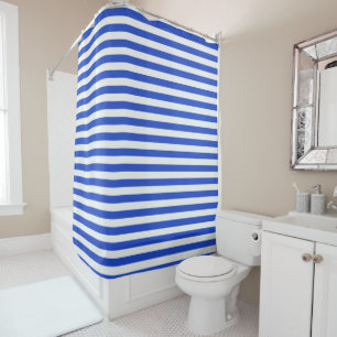 Royal Blue Combination Stripes by Shirley Taylor Duschvorhang