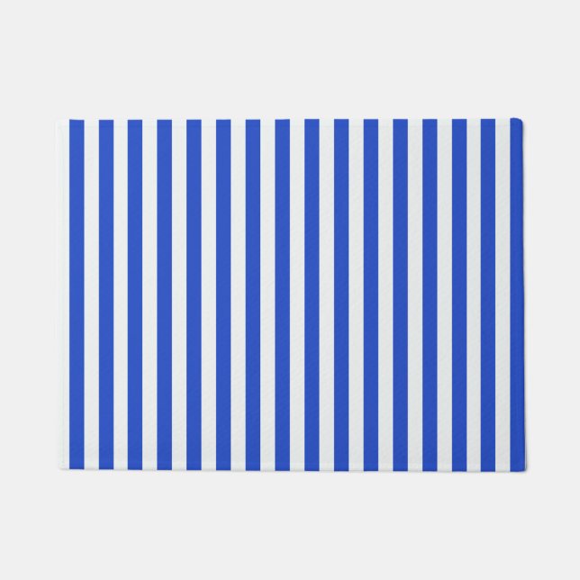 Royal Blue Combination Stripes by Shirley Taylor Fußmatte (Vorderseite)