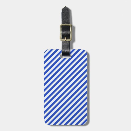 Royal Blue Combination Stripes by Shirley Taylor Gepäckanhänger (Vorderseite vertikal)
