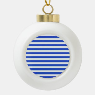 Royal Blue Combination Stripes by Shirley Taylor Keramik Kugel-Ornament