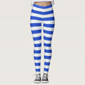 Royal Blue Combination Stripes by Shirley Taylor Leggings (Vorderseite)