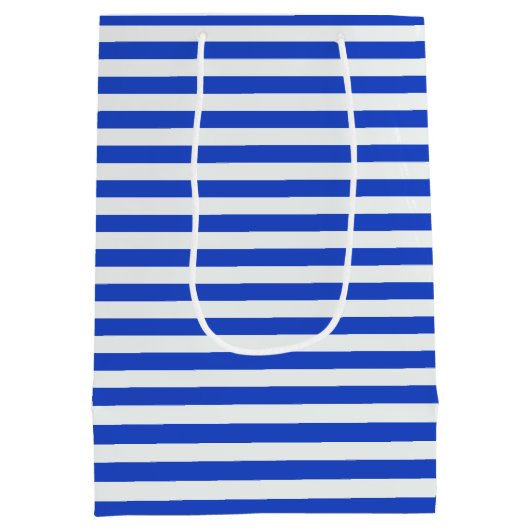 Royal Blue Combination Stripes by Shirley Taylor Mittlere Geschenktüte (Rückseite)